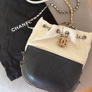 CHANEL Two-Tone Quilted Mini Bag Gabrielle
